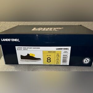 Men's Lands End Sport Oxford Comfort Shoes Black /white, sz 8